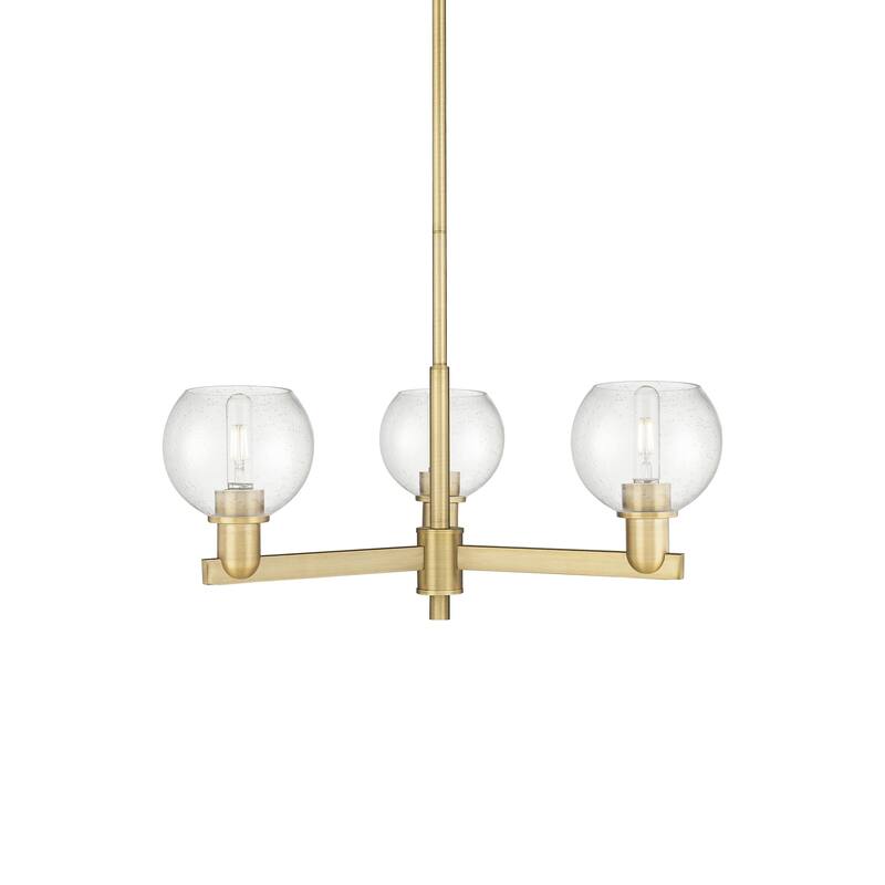 Innovations Lighting 716-3CR-10-28 Athens Chandelier Athens 3 Light - Brushed Brass / Seedy