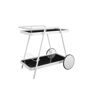 Silver FirsTime & Co 31.25 in Metal x 21.25 in. Galvanized Tenney Indoor Outdoor Bar Cart with Drink Tub 