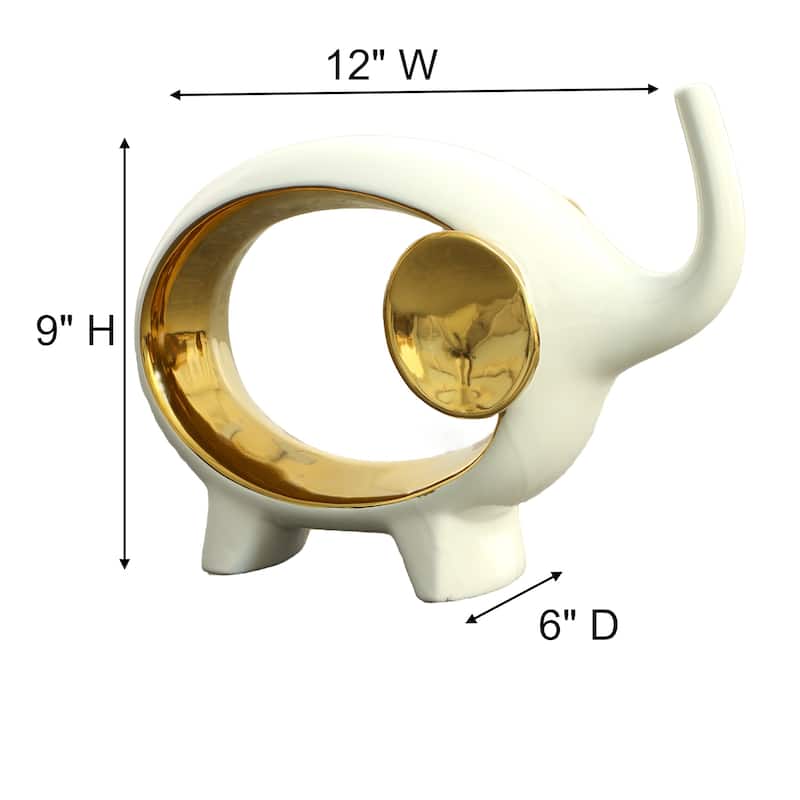 White and Gold Elephant