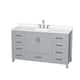 Option Gray / White Quartz Top / Brushed Chrome Hardware