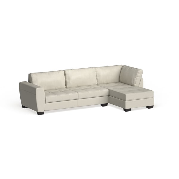 Shop Strick & Bolton Milles White Leather Modern Sectional ...
