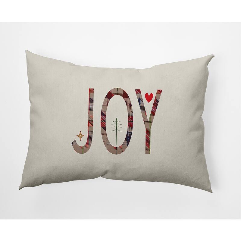 Joy Filled Season Christmas Soft Spun Polyester Decorative Throw Pillow - Specialty - Doe