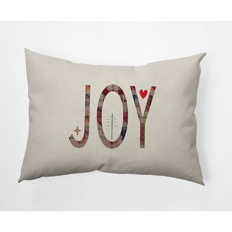 Joy Filled Season Christmas Soft Spun Polyester Indoor/Outdoor Throw Pillow - 14" x 20" - Doe