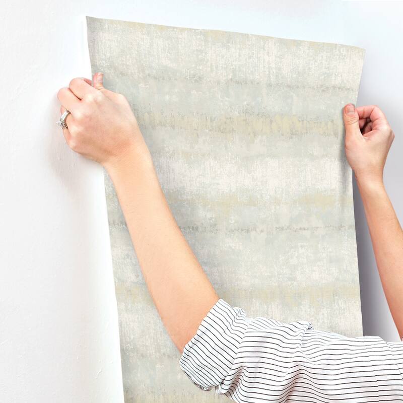 A-Street Prints Morningtide Seafoam Textured Stripe Wallpaper