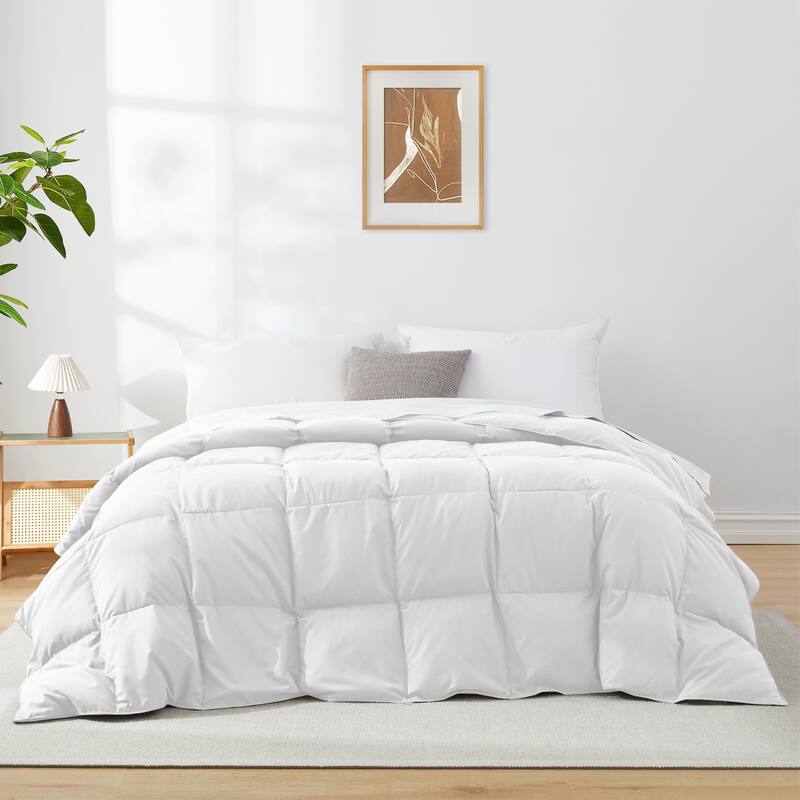 Premium White Feather Down Comforter Duvet Insert All Warmth Levels - Twin - Lightweight White