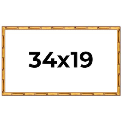 34x19 Frame Gold Bamboo Picture Frame Modern Photo Frame Includes UV Acrylic Shatter Guard Front Acid Free Foam Backing Board