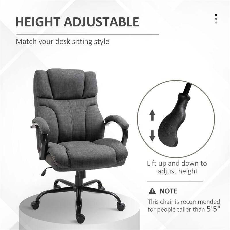 Linen Adjustable Height Ergonomic Office Chair with Wheels