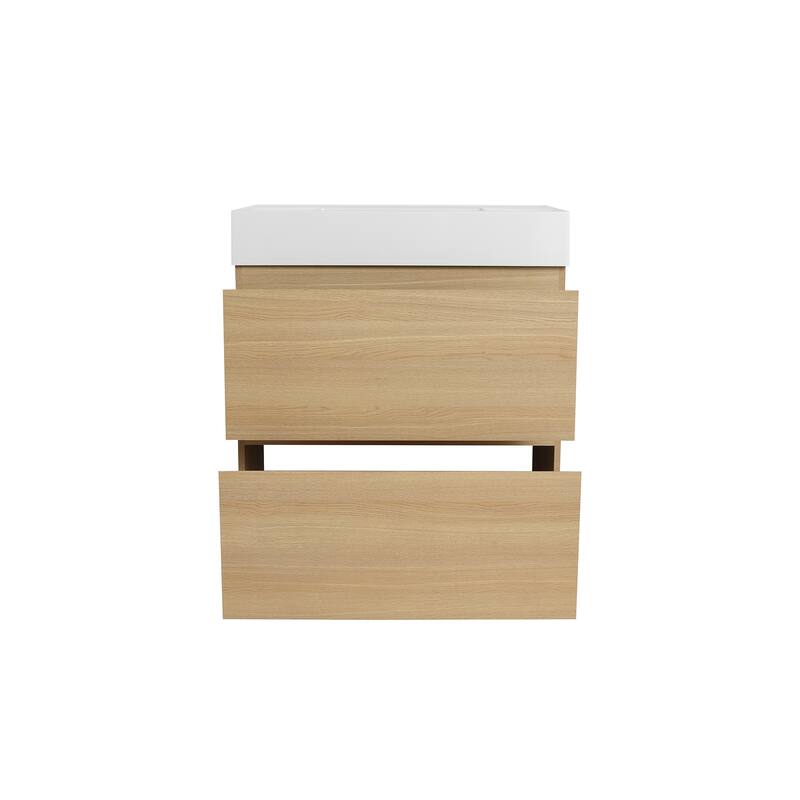 30 in. W x 18 in. D x 35 in. H Single Sink Freestanding Bath Vanity with White Resin Top