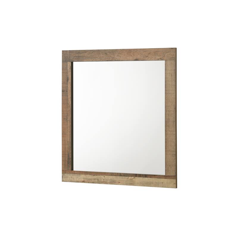 Biloxi Antique Natural Wood 6 Drawer Dresser and Mirror Set