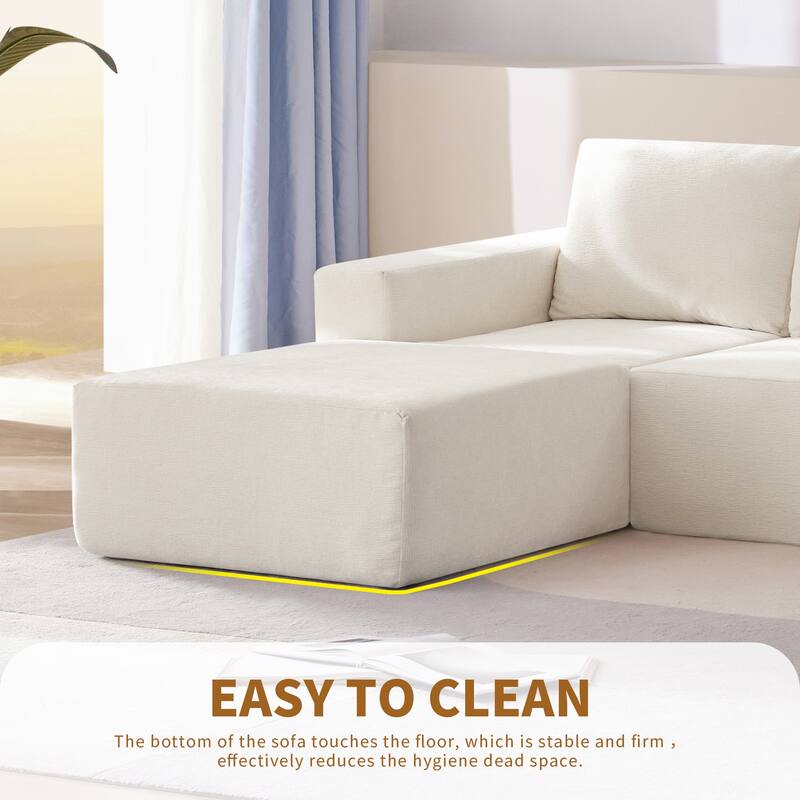 6PCS Modular U Shaped Sectional Sofa w2 Ottoman,No Assembly Required