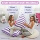 preview thumbnail 3 of 6, Tadpoles Bean Bag Chair Cover, Toy Organizer - Purple Stripes