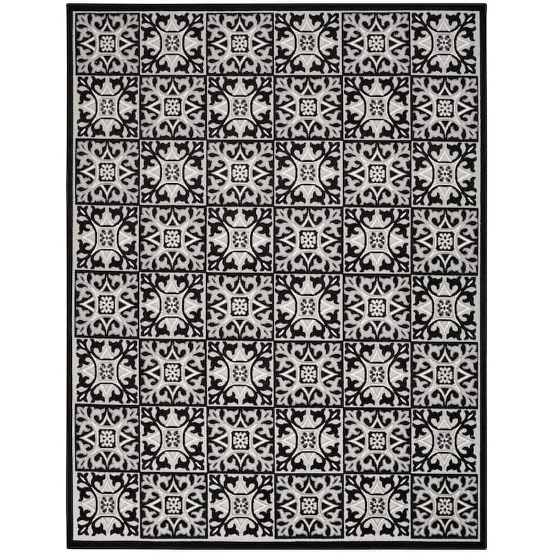 Nourison Aloha Indoor/outdoor Grey Geometric Area Rug