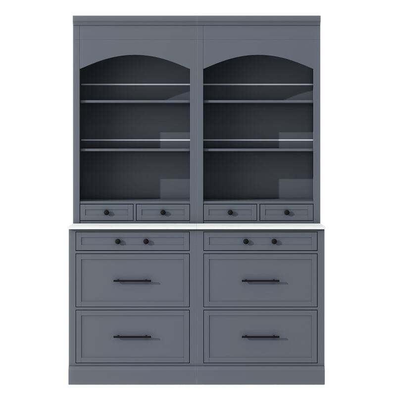 83.7inch High Kitchen Pantry,Freestanding Tall Kitchen Hutch 2 PCS - Grey