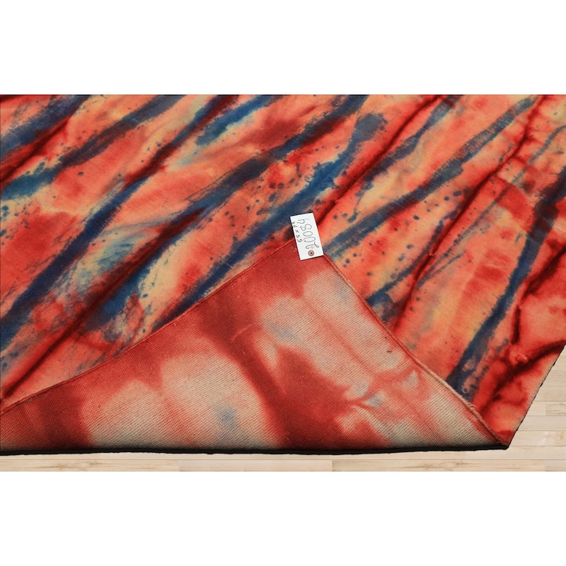 5'5''x7'9'' Hand Knotted Wool Red Tibetan Modern& Contemporary Boho Rug - 5' 5'' x 7' 9''