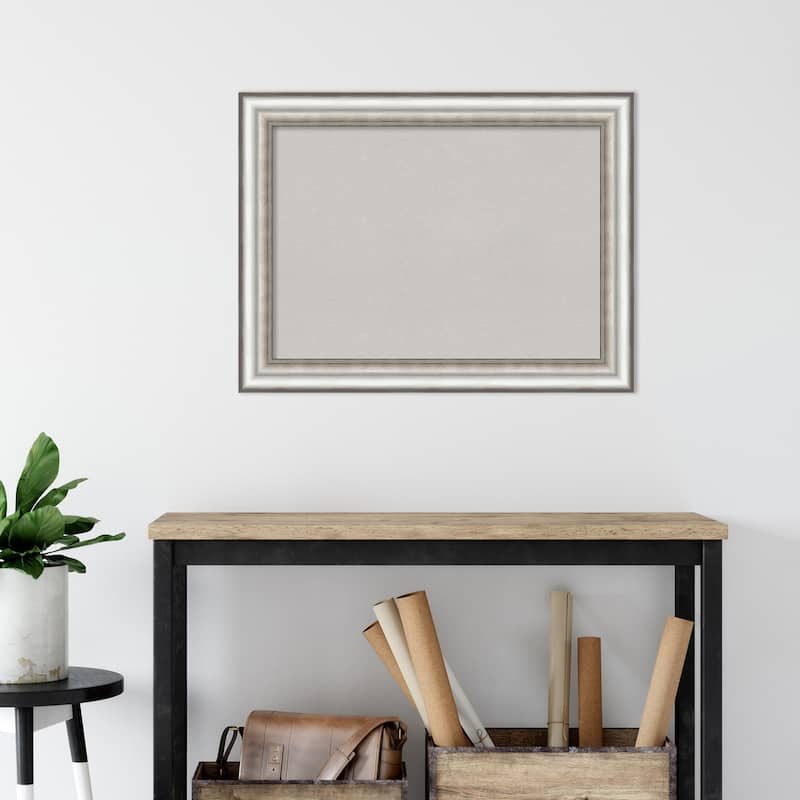 Salon Silver Framed Grey Corkboard Bulletin Board