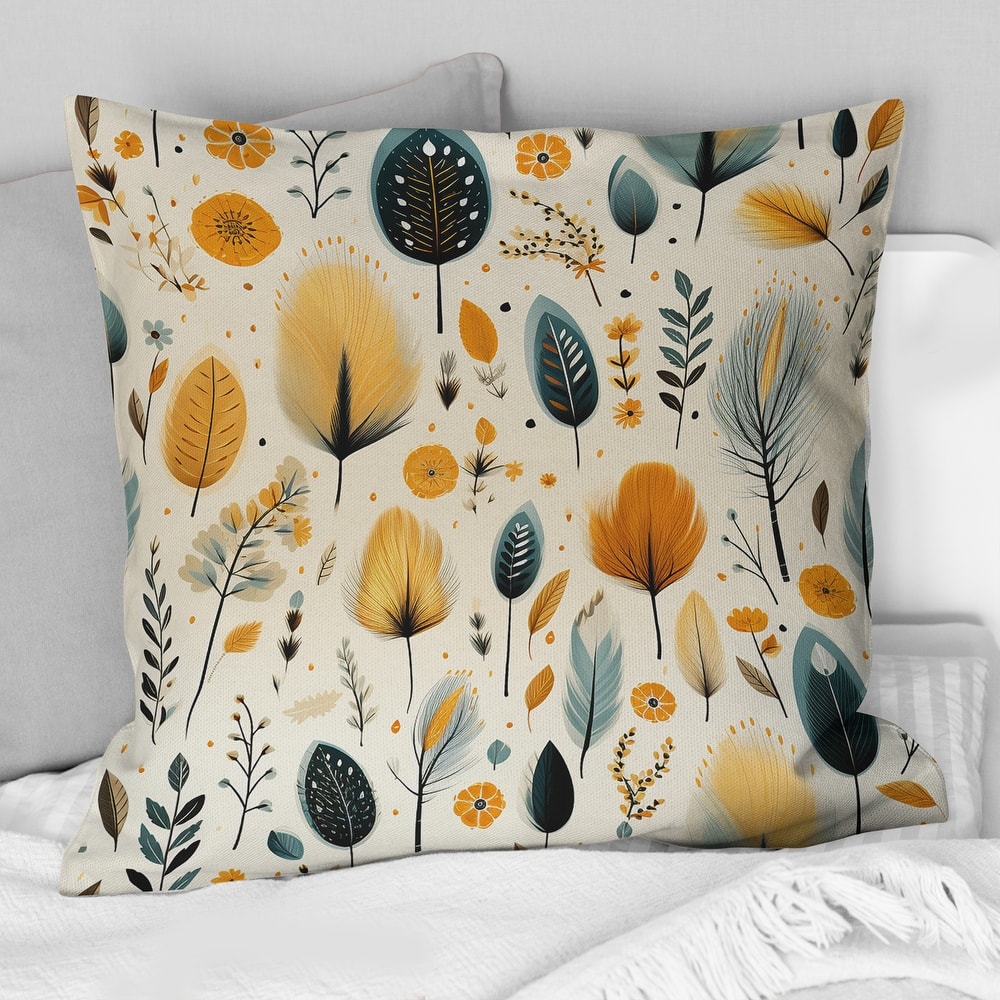Designart "Nature Inspired Wanderer Boho Pattern" Botanical Printed Throw Pillow