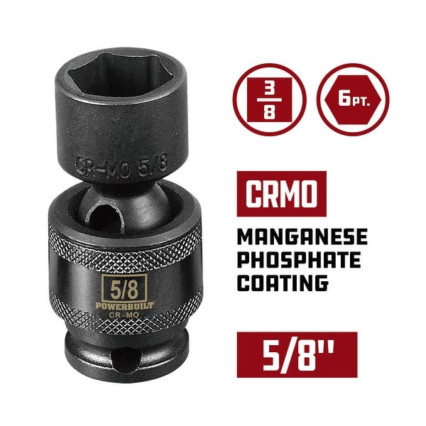 Powerbuilt 3/8 Drive 6 Pt SAE Deep Impact Socket 5/8-647143 Powerbuillt Powerbuilt 3/8 Drive 6 Pt SAE Deep Impact Socket 5/8-647143 Powerbuillt