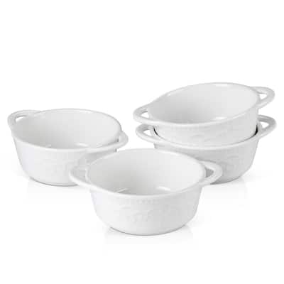 MALACASA Porcelain Round shape Mini Baking Dish (Set of 4)
