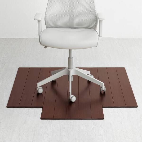 slide 2 of 9, Jani Eco Deluxe Dark Cherry Bamboo Chair Mat with Lip - (44 x 52), Durable Eco-Friendly Chair Mat Brown