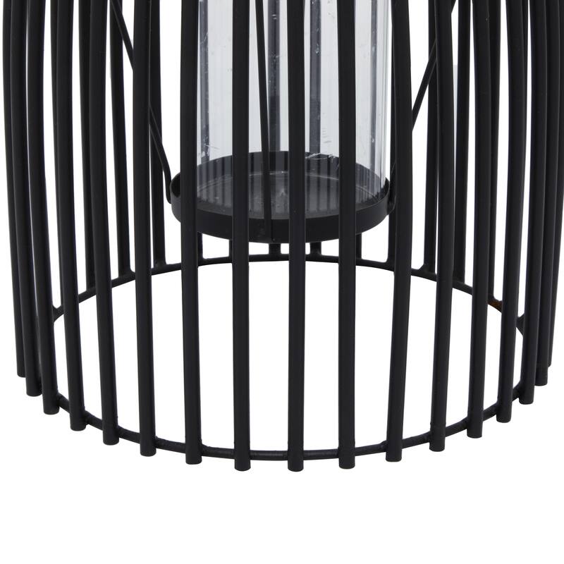 Metal Decorative Indoor Outdoor Candle Lantern with Handle - Black - Roche River Decor