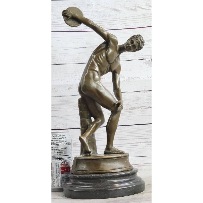 Vintage Grand Tour Bronze Sculpture Of Discus Thrower Discobolos Myron Lost Wax
