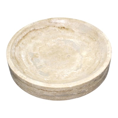 Travertine Chip Bowl Lg. 14"x14"x2.5" -ST