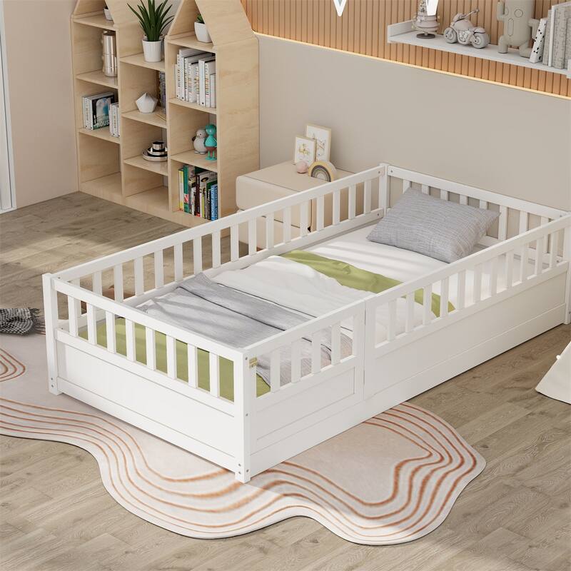 Twin Size Floor Bed with Super High Security Barrier
