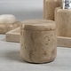 preview thumbnail 4 of 2, Scotia Travertine Marble Lidded Canister - Beige