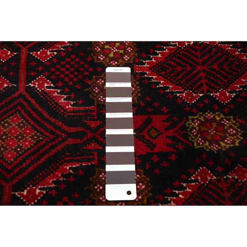 ECARPETGALLERY Hand-knotted Teimani Black, Red Wool Rug - 3'5 x 6'1