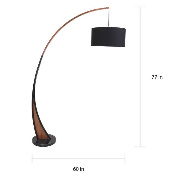 Carson Carrington Fagersta Walnut Wood/ Marble Floor Lamp
