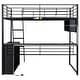 preview thumbnail 7 of 24, Metal Gaming Loft Bed with LED Light and Bulit-in Desk, Twin/Full Size Loft Bedframe with 4 Storage Shelves and Steps