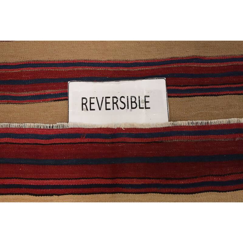 Hand Woven Oriental 100% Wool Carpet Southwestern Geometric Multi-Colored Kilim Area Rug - 8' 6'' X 5' 1''