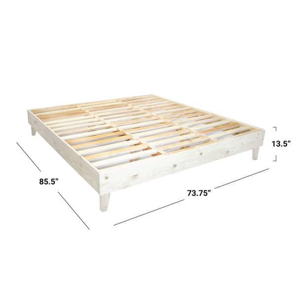 dimension image slide 18 of 30, Kotter Home Solid Wood Mid-century Modern Platform Bed