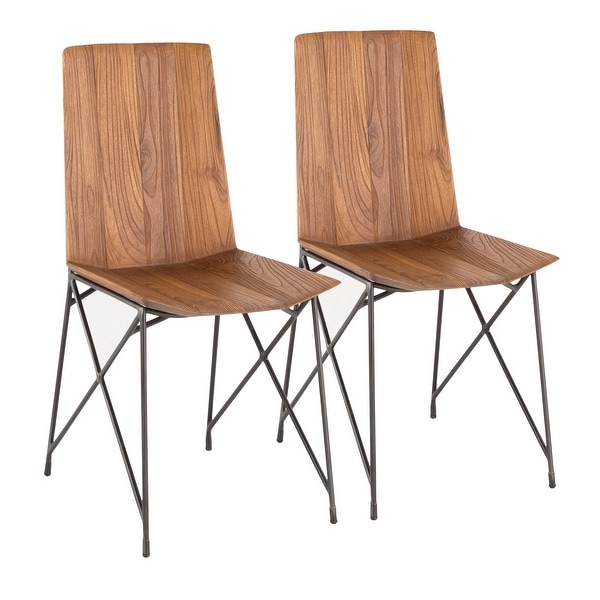Carbon Loft Jamal Industrial Metal and Teak Wood Chair (Set of 2). Opens flyout.
