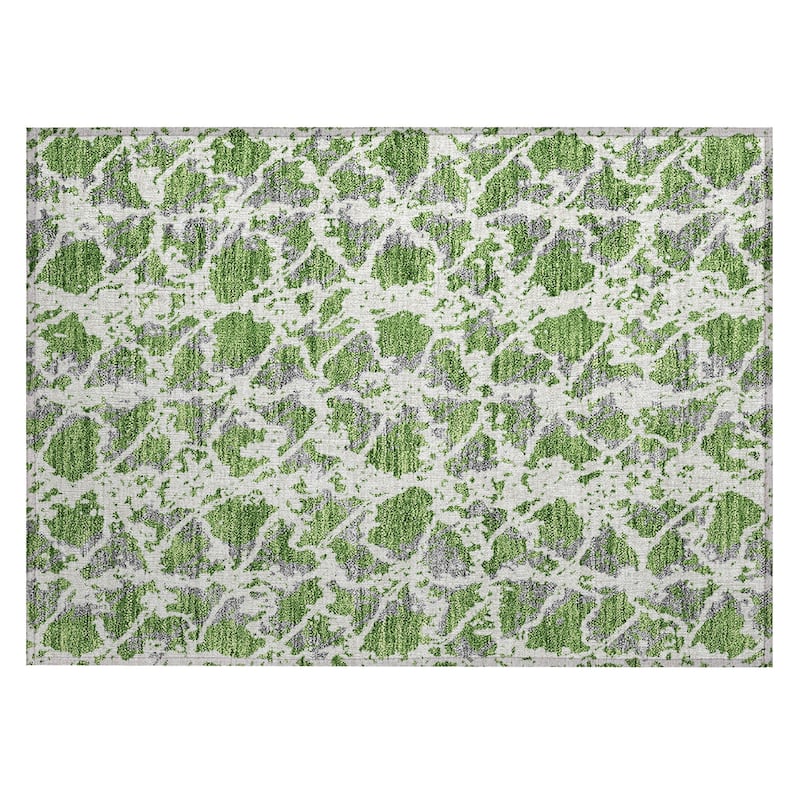 Machine Washable Indoor/ Outdoor Abstract Modern Chantille Rug