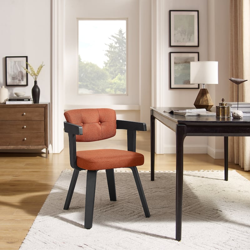 Art Leon Mid-century Modern Fabric Armchair - Caramel