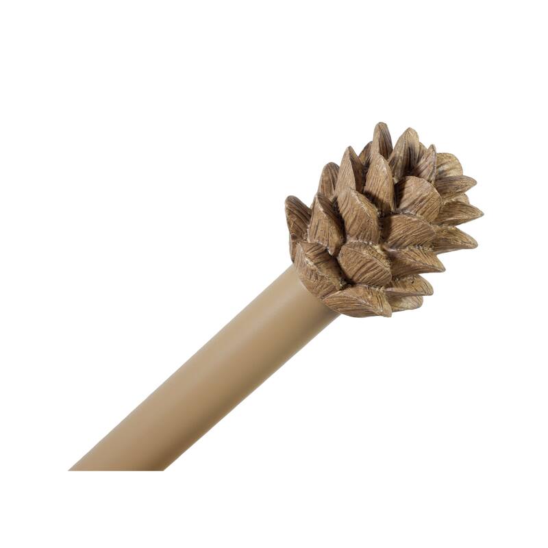 3/4" Farmhouse Pinecone Curtain Rod Adjustable Designer Window Single Rod