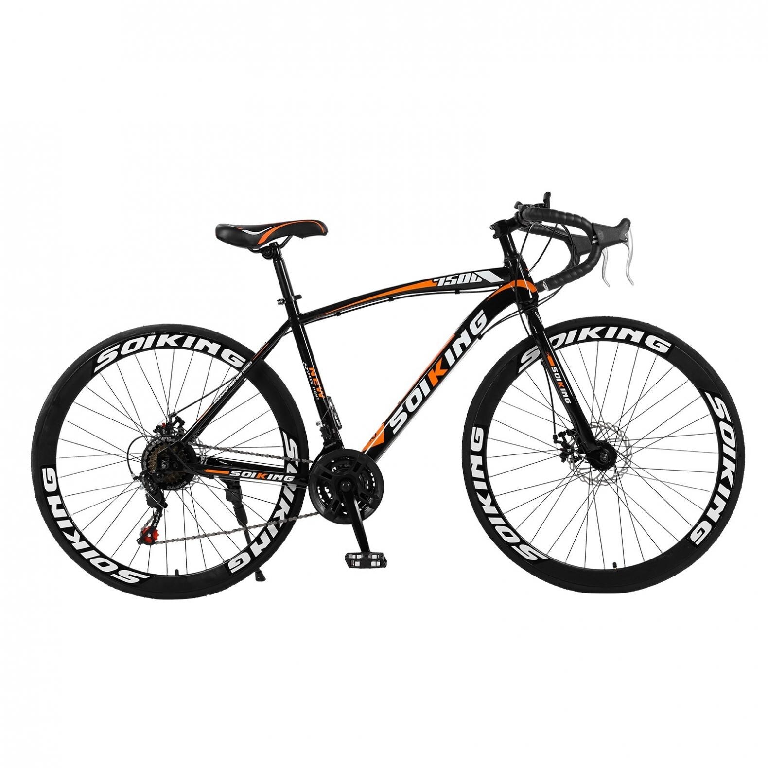 High Carbon Steel Road Bike 700C Wheels For Men And Women 21 Speed Disc Brakes
