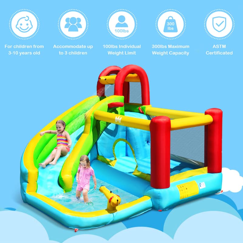 Gymax Inflatable Kids Water Slide Jumper Bounce House Splash Water - See Details