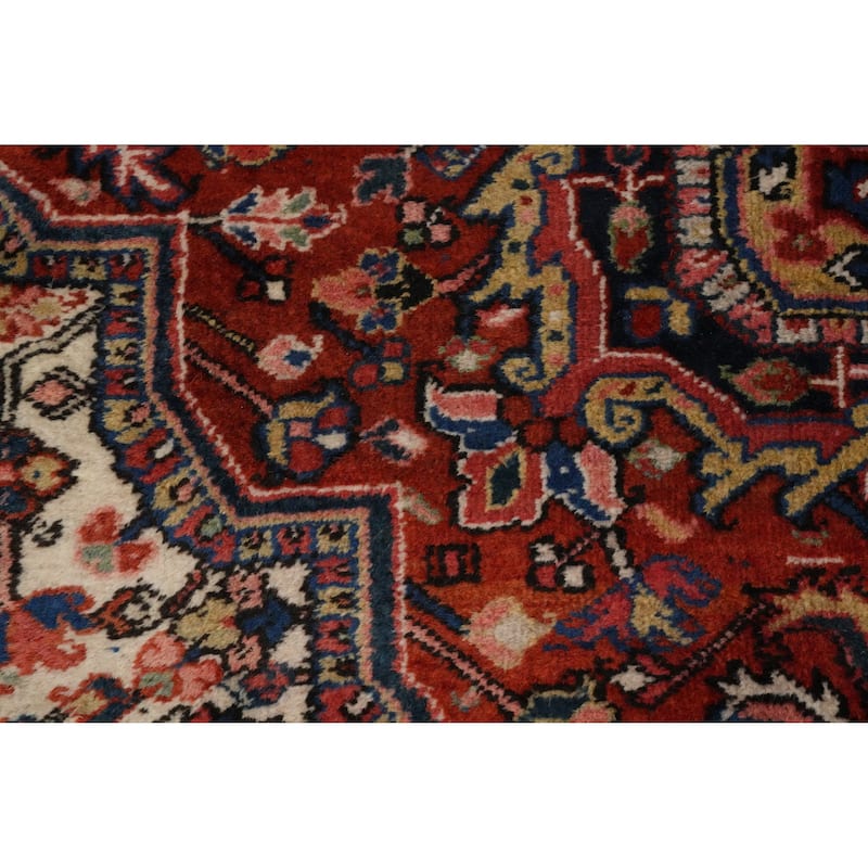 Hand Knotted Oriental 100% Wool Carpet Traditional Medallion Oranges & Rust Heriz Area Rug - 12' 10'' X 10' 2''