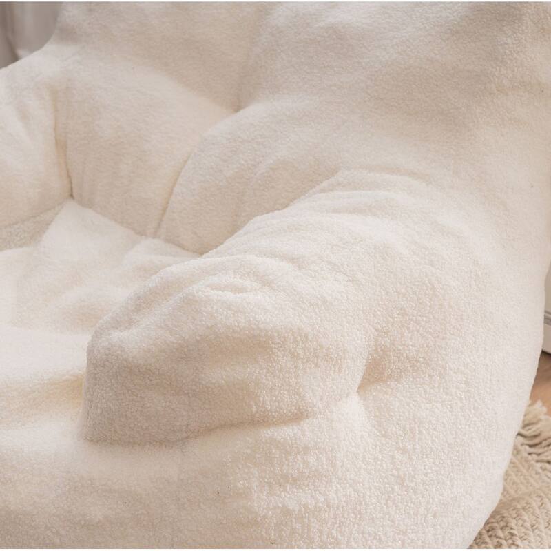Soft Teddy Cloth Bean Bag Chair Tufted Foam Filling