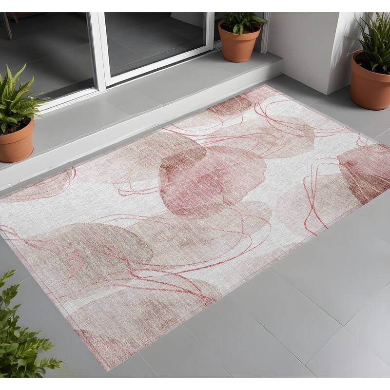 Alvaz Modern Art-Inspired Weather Resistant Trendy Modern Outdoor Rug - 3' x 5' - Multi