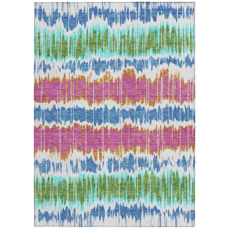 HomeRoots Striped Transitional Rectangle Outdoor Rug