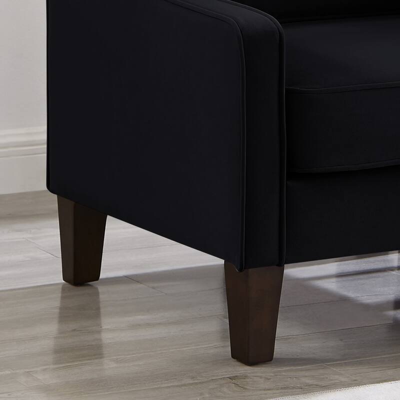 Modern Velvet Upholstered Accent Chair Single Sofa Armchair