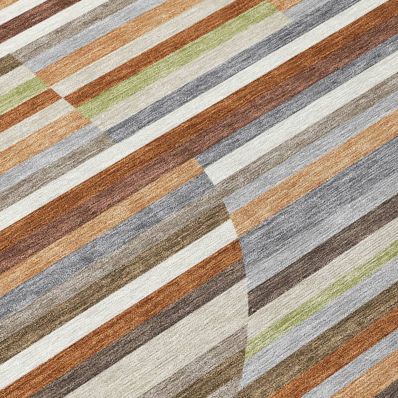 Machine Washable Indoor/ Outdoor Modern Cokedale Chantille Rug