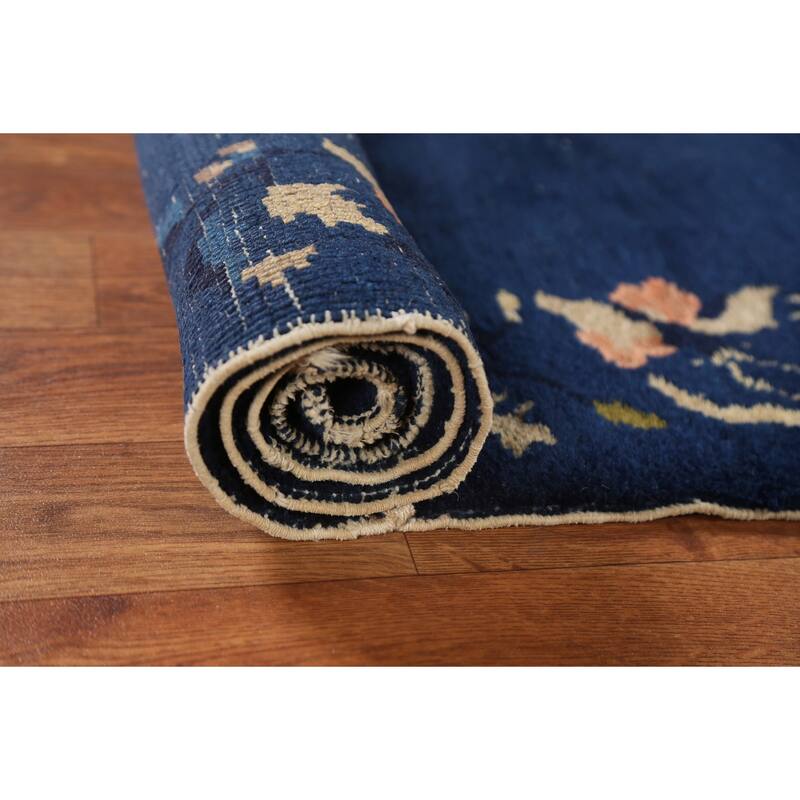 Antique Vegetable Dye Art Deco Chinese Oriental Wool Rug Hand-knotted - 3'1" x 5'9"