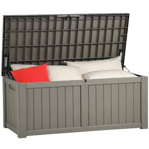 120 Gallons Water Resistant Lockable Deck Box - 120 Gallons