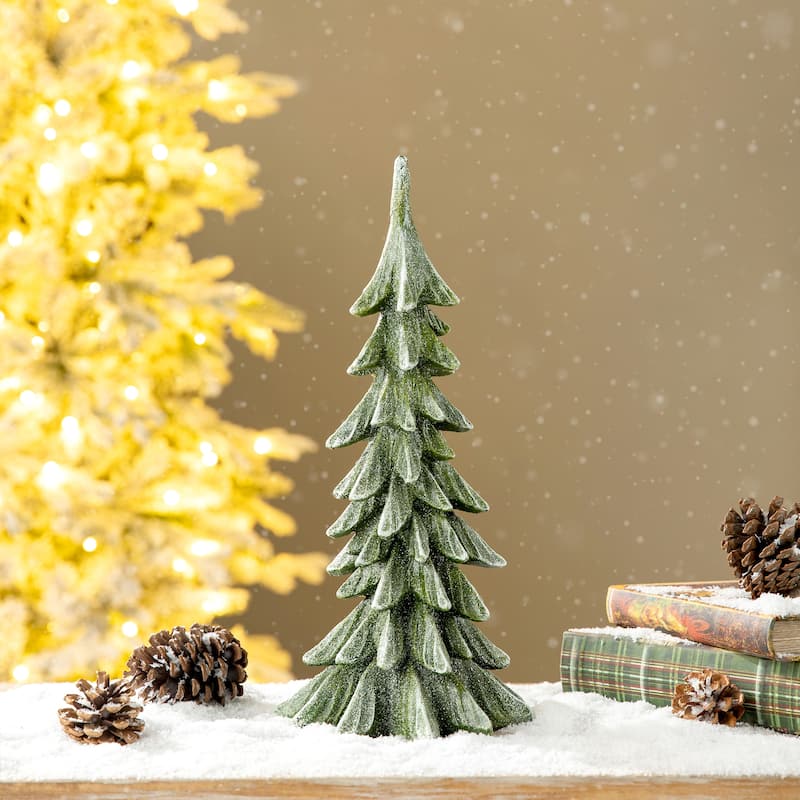 Glitzhome 14.75"H Resin Christmas Table Tree Holiday Decor