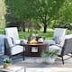 Option Brown Round-Fire Pit Set