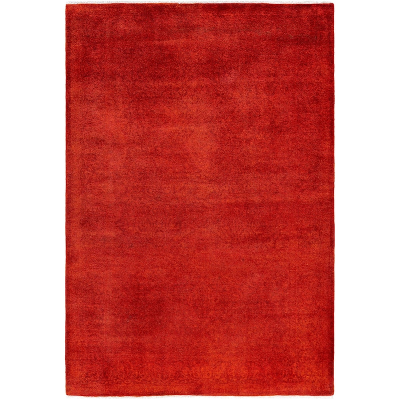 Overdyed One-of-a-Kind Hand-Knotted Area Rug - Pink - 4' 2" x 6' 1"